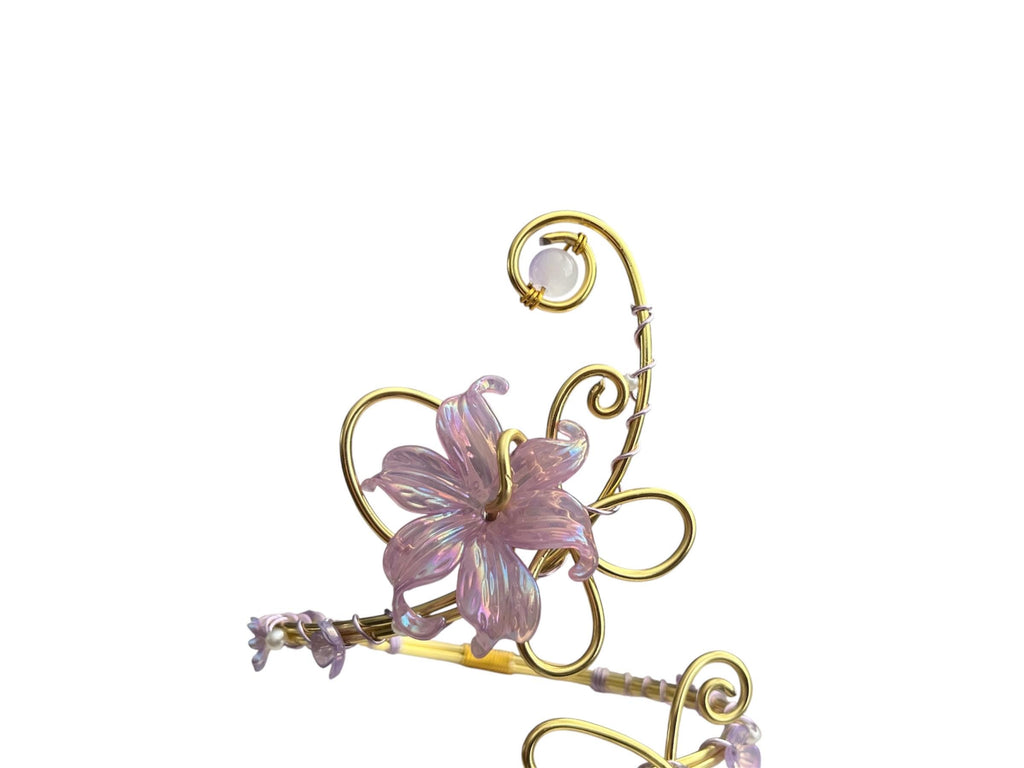 Whimsical Gold Purple Flower Arm Cuff - Tangled/Rapunzel inspired