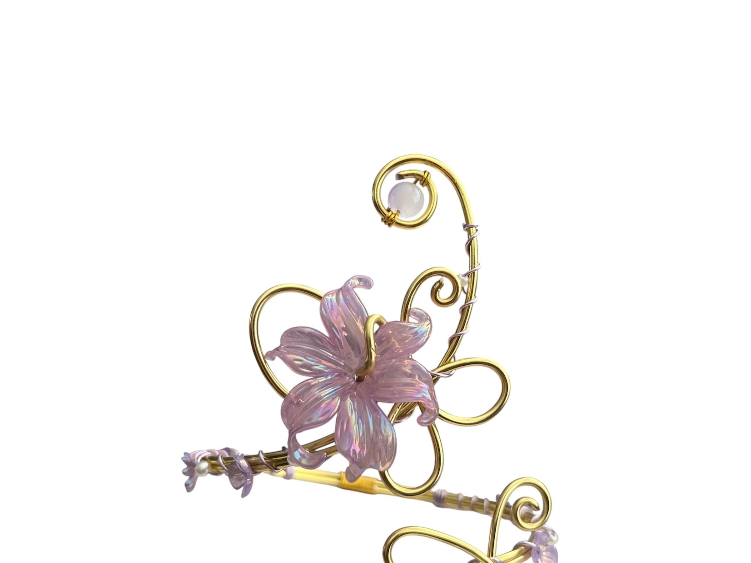 Whimsical Gold Purple Flower Arm Cuff - Tangled/Rapunzel inspired