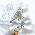 Whimsical Silver Blue Flower Arm Cuff - Silvermist Inspired