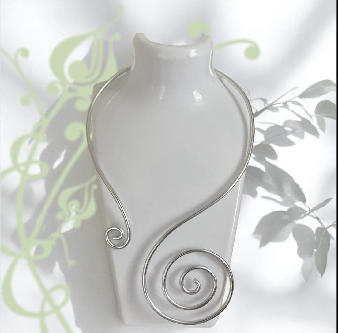 Whimsical Silver Spiral Necklace