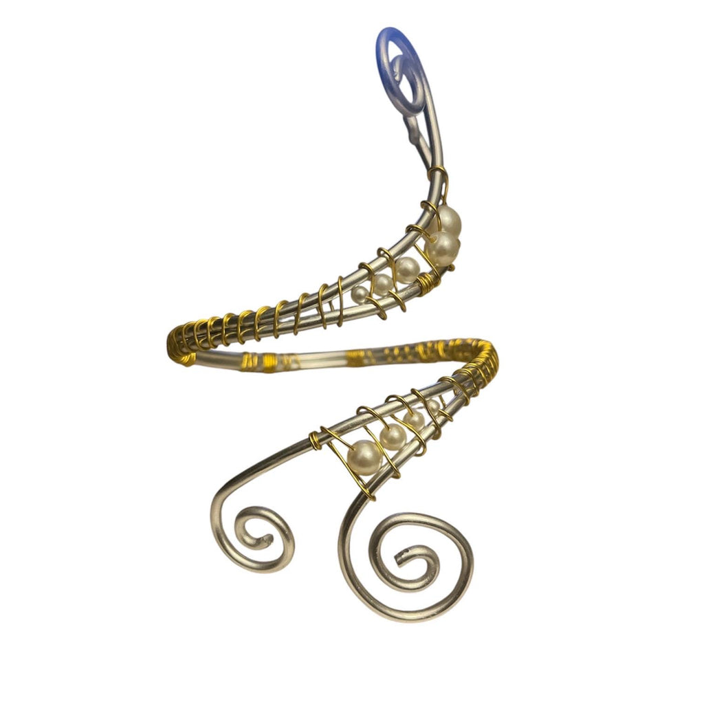 Whimsical Silver and Gold Mixed Metals Arm Cuff