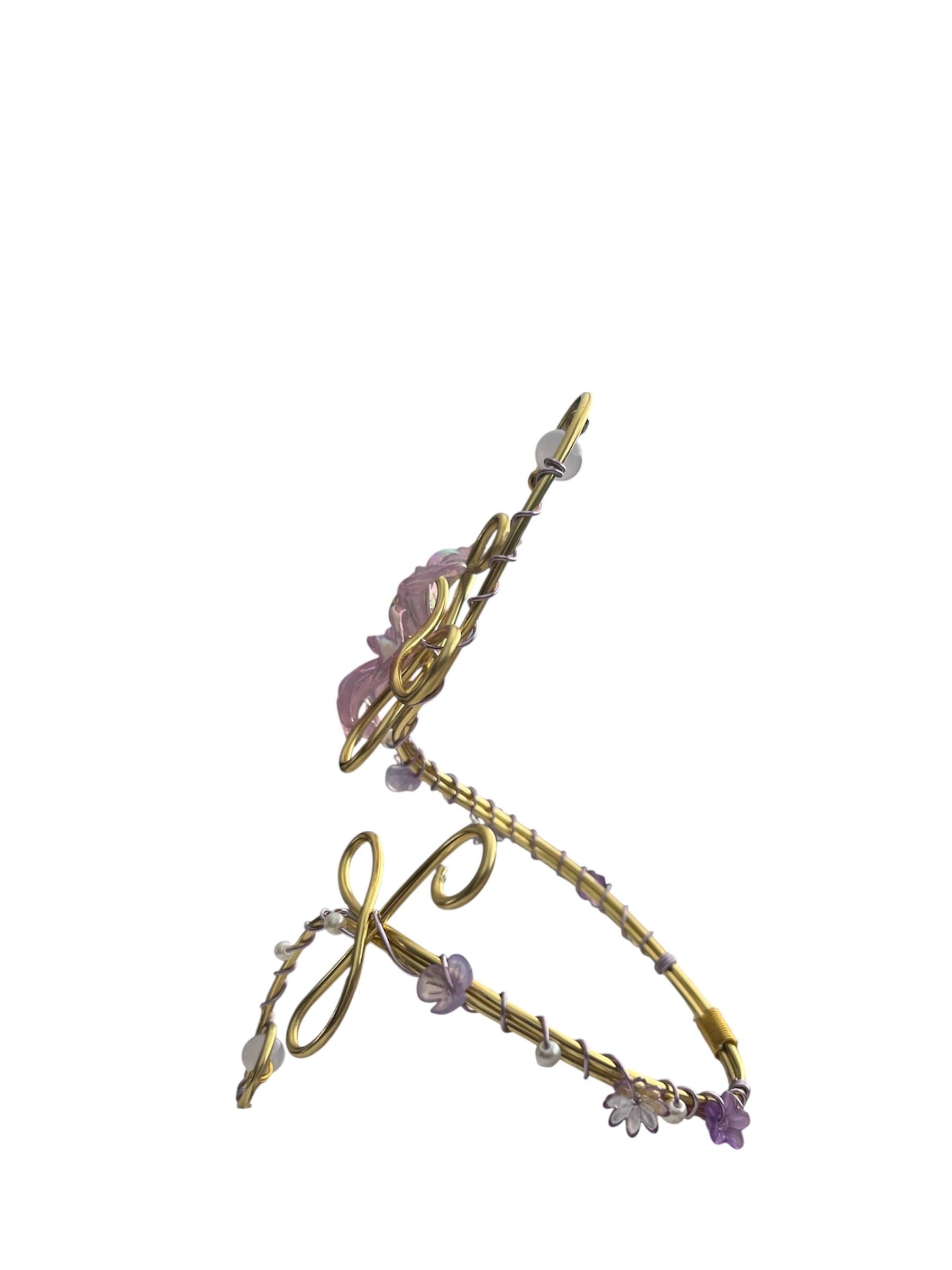 Whimsical Gold Purple Flower Arm Cuff - Tangled/Rapunzel inspired
