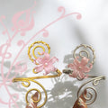 Whimsical Silver/Gold Pink Flower Arm Cuff