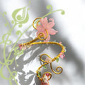 Whimsical Gold Secret Garden Flower Arm Cuff