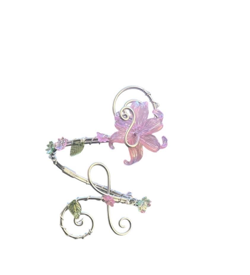 Whimsical Gold Secret Garden Flower Arm Cuff