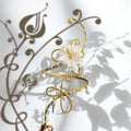 Whimsical Gold Ivory White Flower Arm Cuff