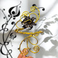 Whimsical Regal Gold Black Midnight Flower Arm Cuff