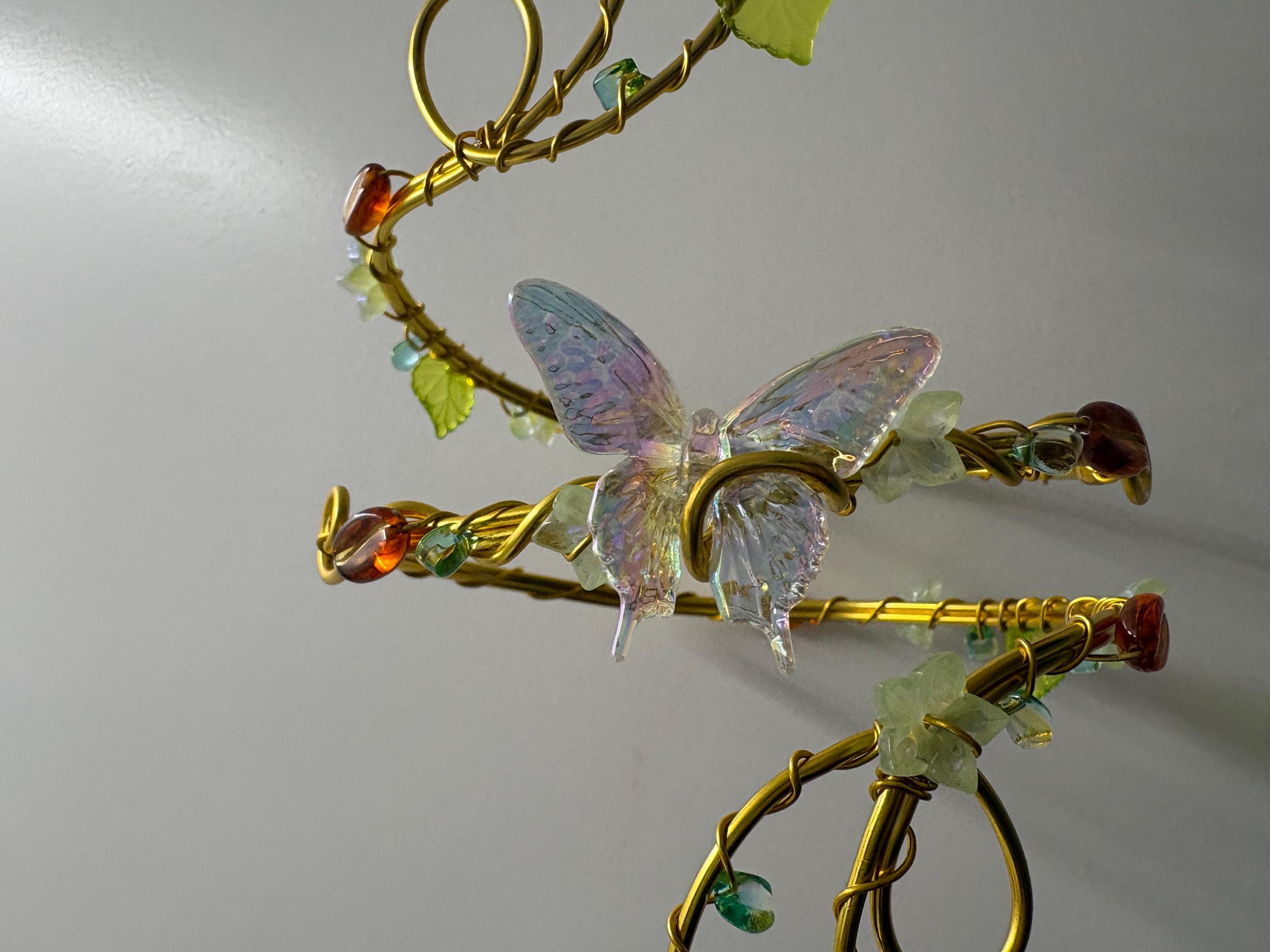 Handmade Whimsical Butterfly Vine Arm Cuff | Fairycore Gold Wire Arm Band | Y2K Boho Elf Jewelry — Talicia inspired