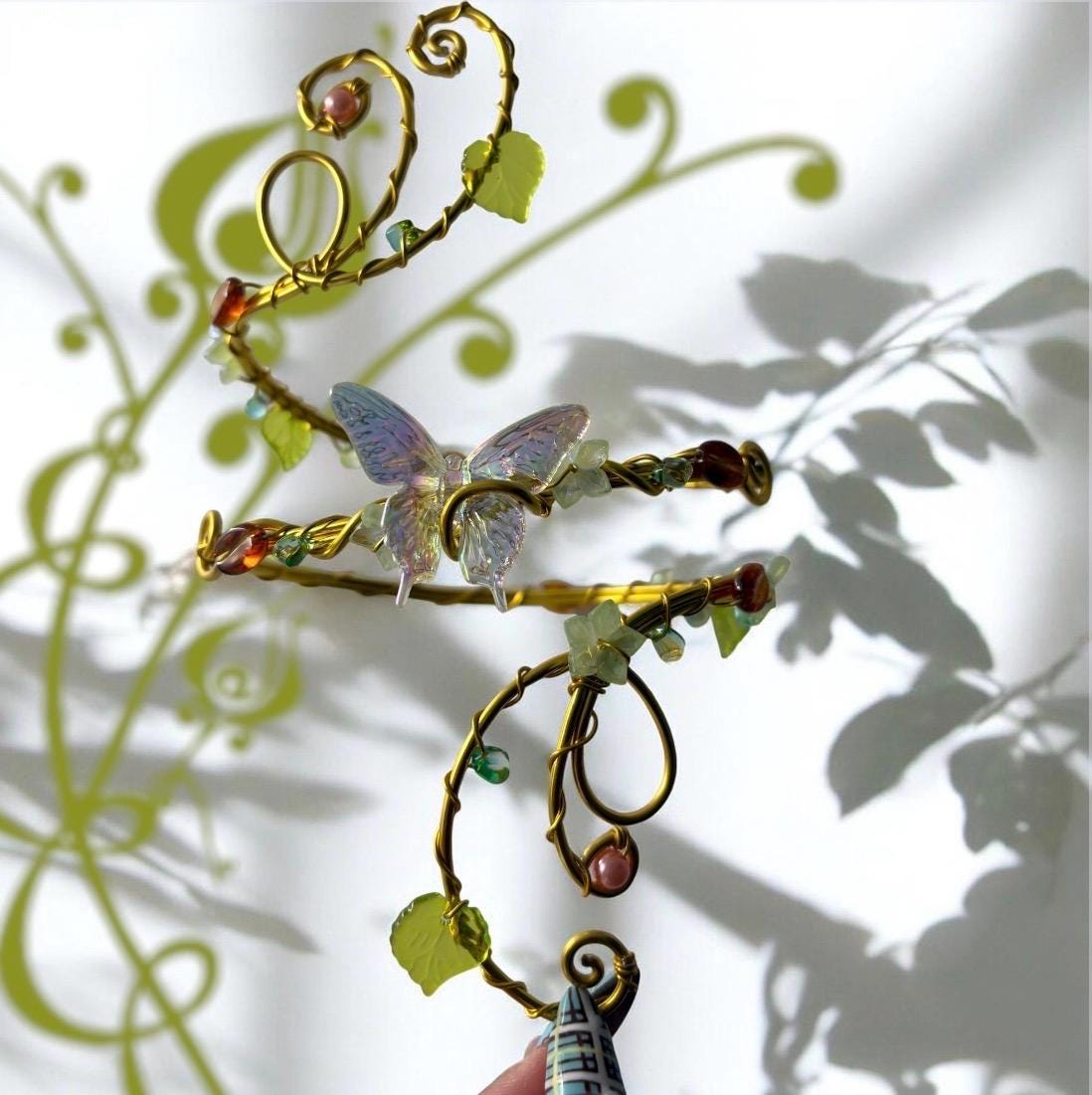 Handmade Whimsical Butterfly Vine Arm Cuff | Fairycore Gold Wire Arm Band | Y2K Boho Elf Jewelry — Talicia inspired
