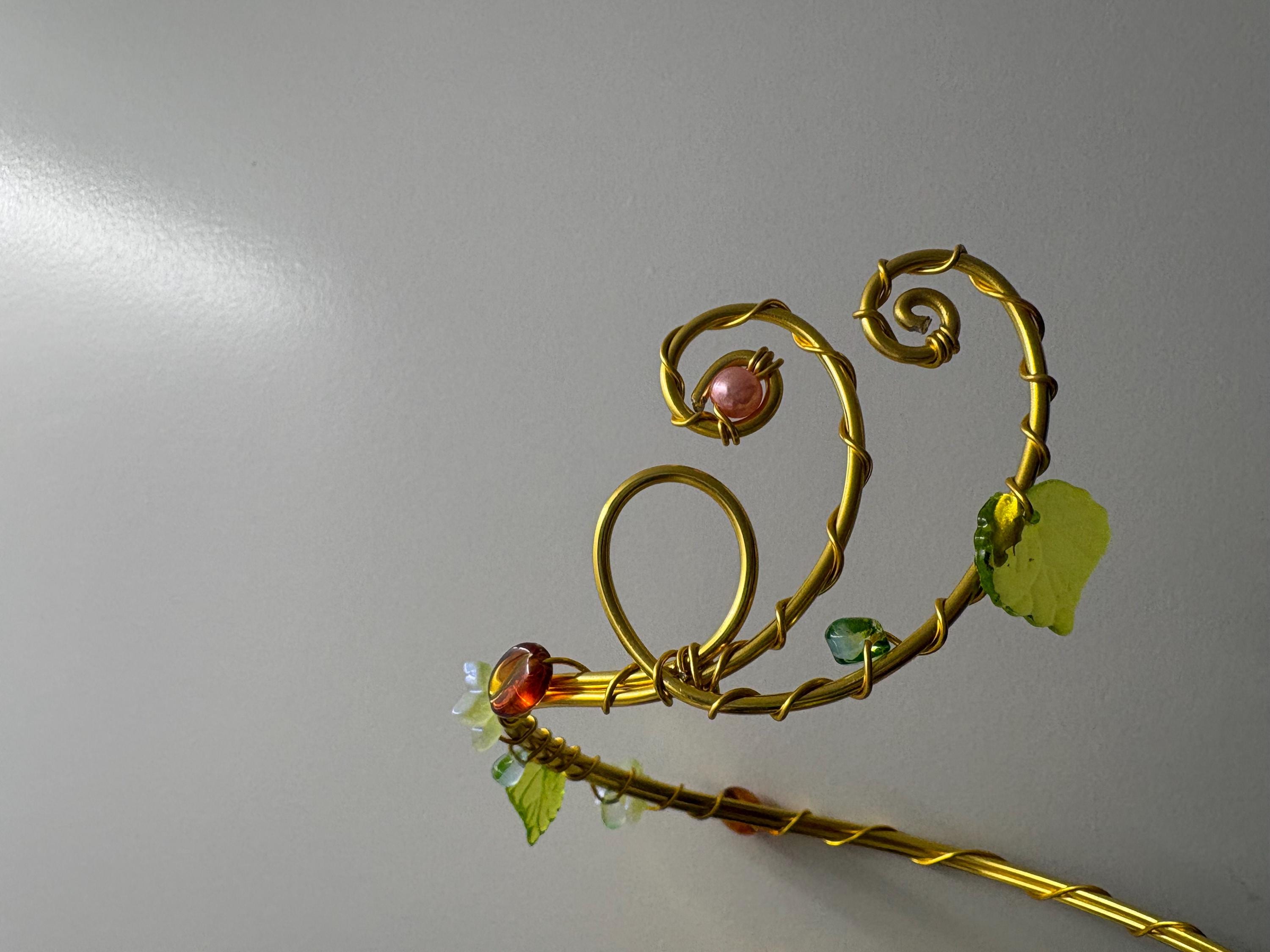 Handmade Whimsical Butterfly Vine Arm Cuff | Fairycore Gold Wire Arm Band | Y2K Boho Elf Jewelry — Talicia inspired